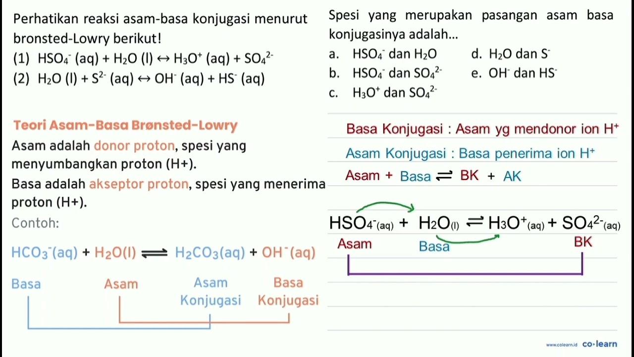 Perhatikan reaksi asam-basa konjugasi menurut