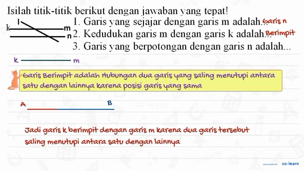 Isilah titik-titik berikut dengan jawaban yang tepat! k L 1