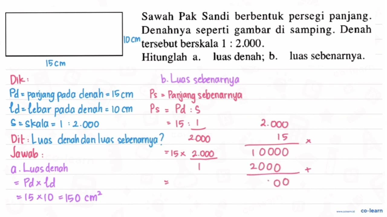 Sawah Pak Sandi berbentuk persegi panjang. Denahnya seperti