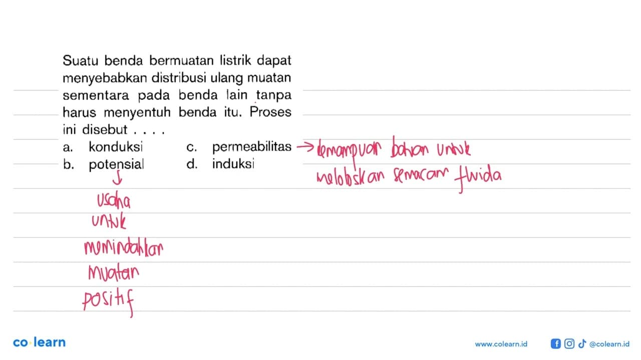 Suatu benda bermuatan listrik dapat menyebabkan distribusi