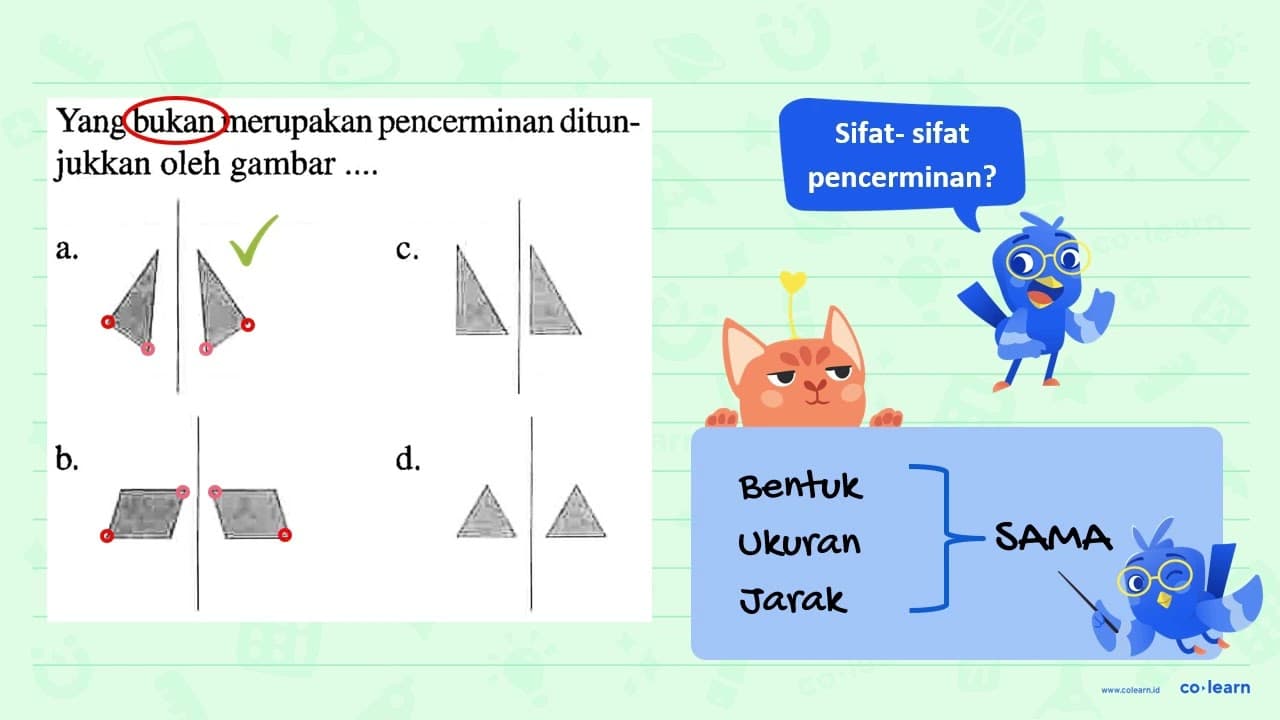 Yang bukan merupakan pencerminan ditunjukkan oleh gambar