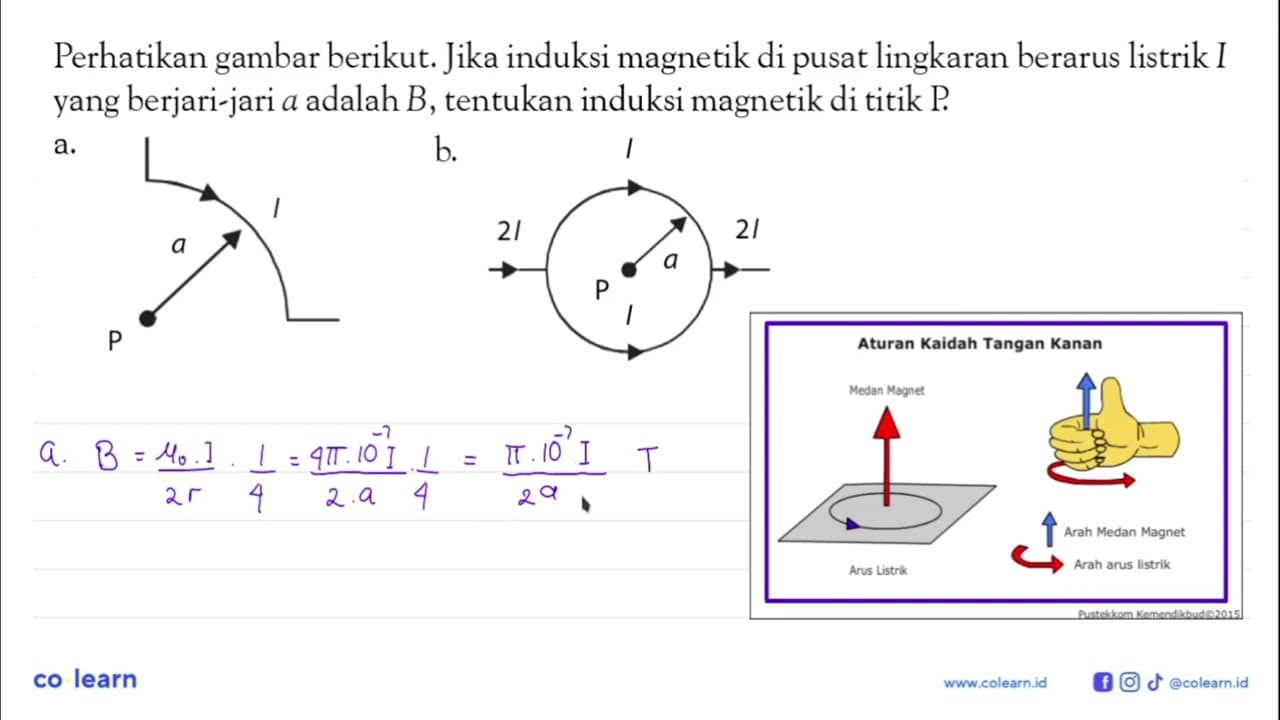 Perhatikan gambar berikut. Jika induksi magnetik di pusat