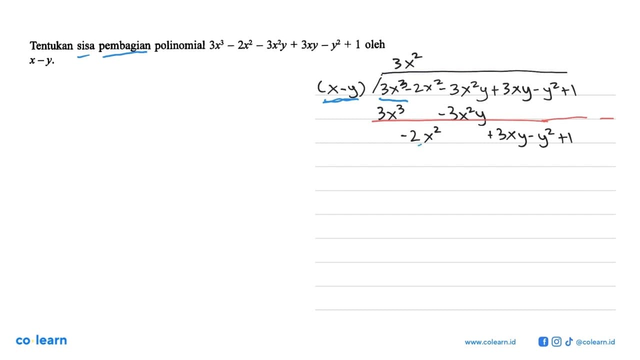 Tentukan sisa pembagian polinomial