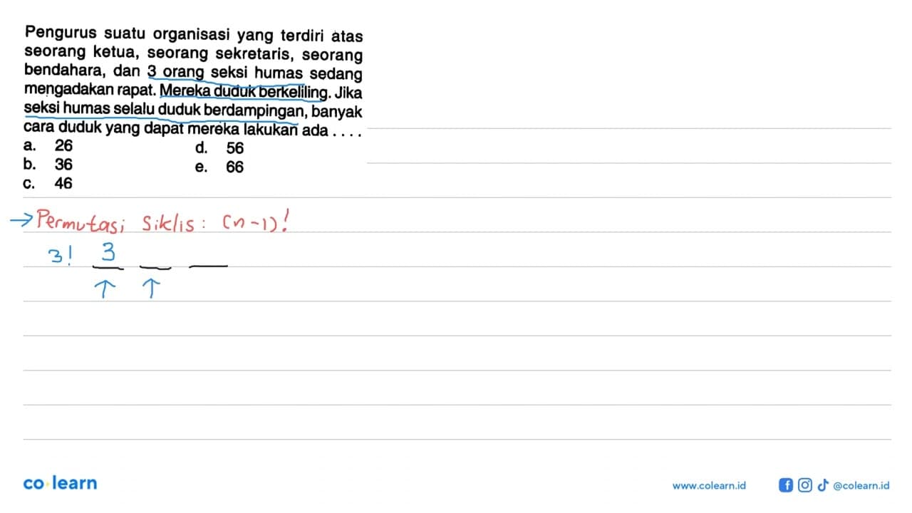 Pengurus suatu organisasi yang terdiri atas seorang ketua,