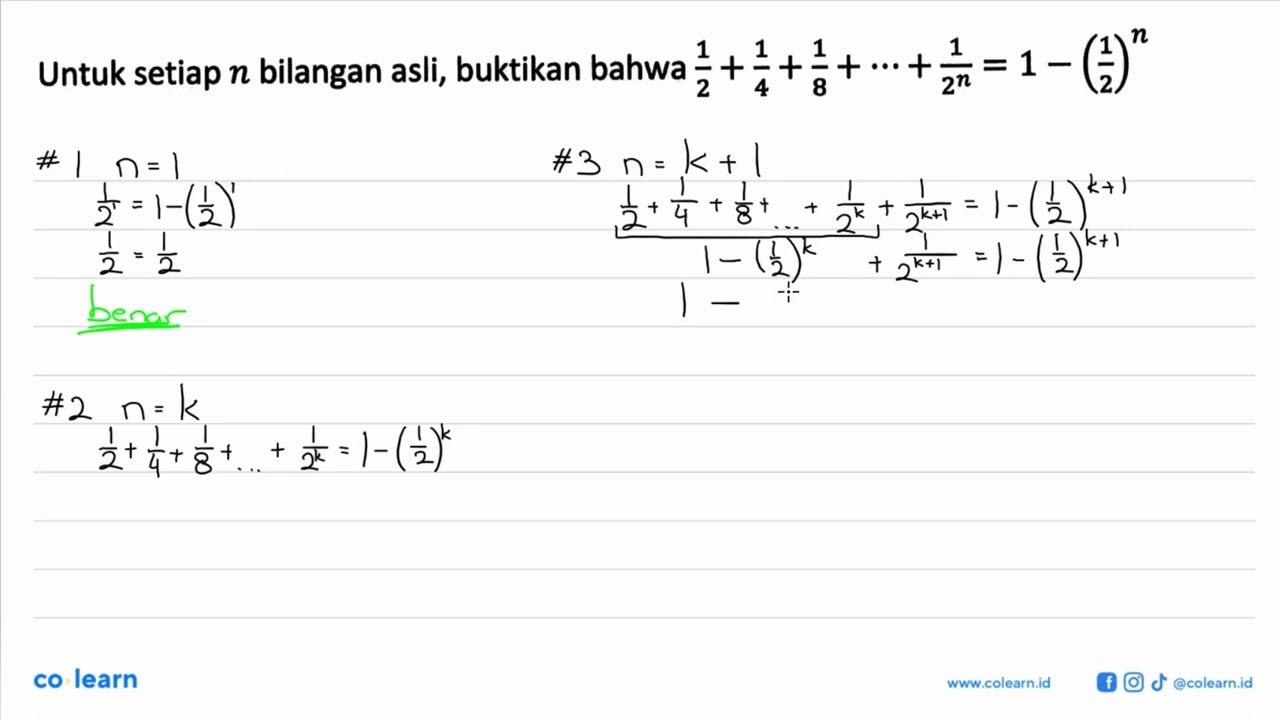 Untuk setiap n bilangan asli, buktikan bahwa