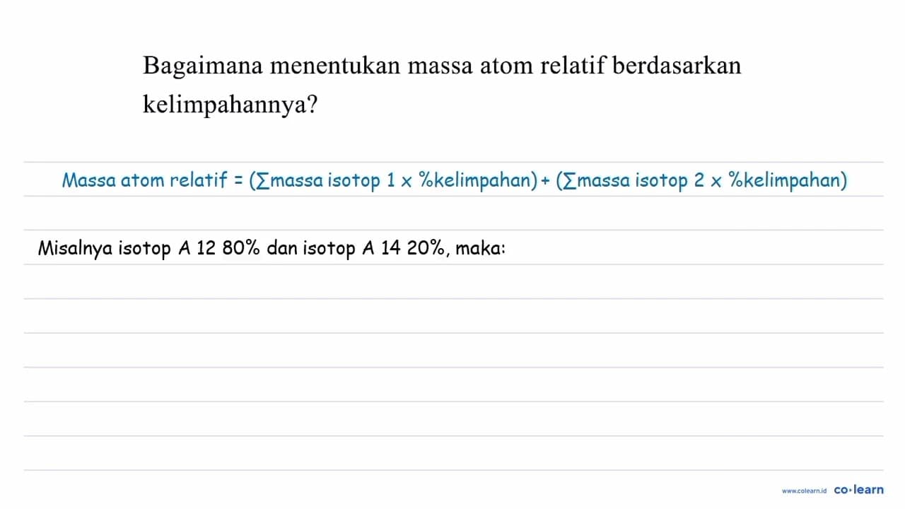 Bagaimana menentukan massa atom relatif berdasarkan