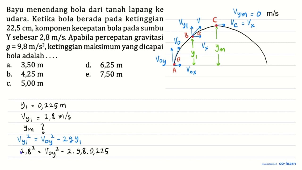 Bayu menendang bola dari tanah lapang ke udara. Ketika bola