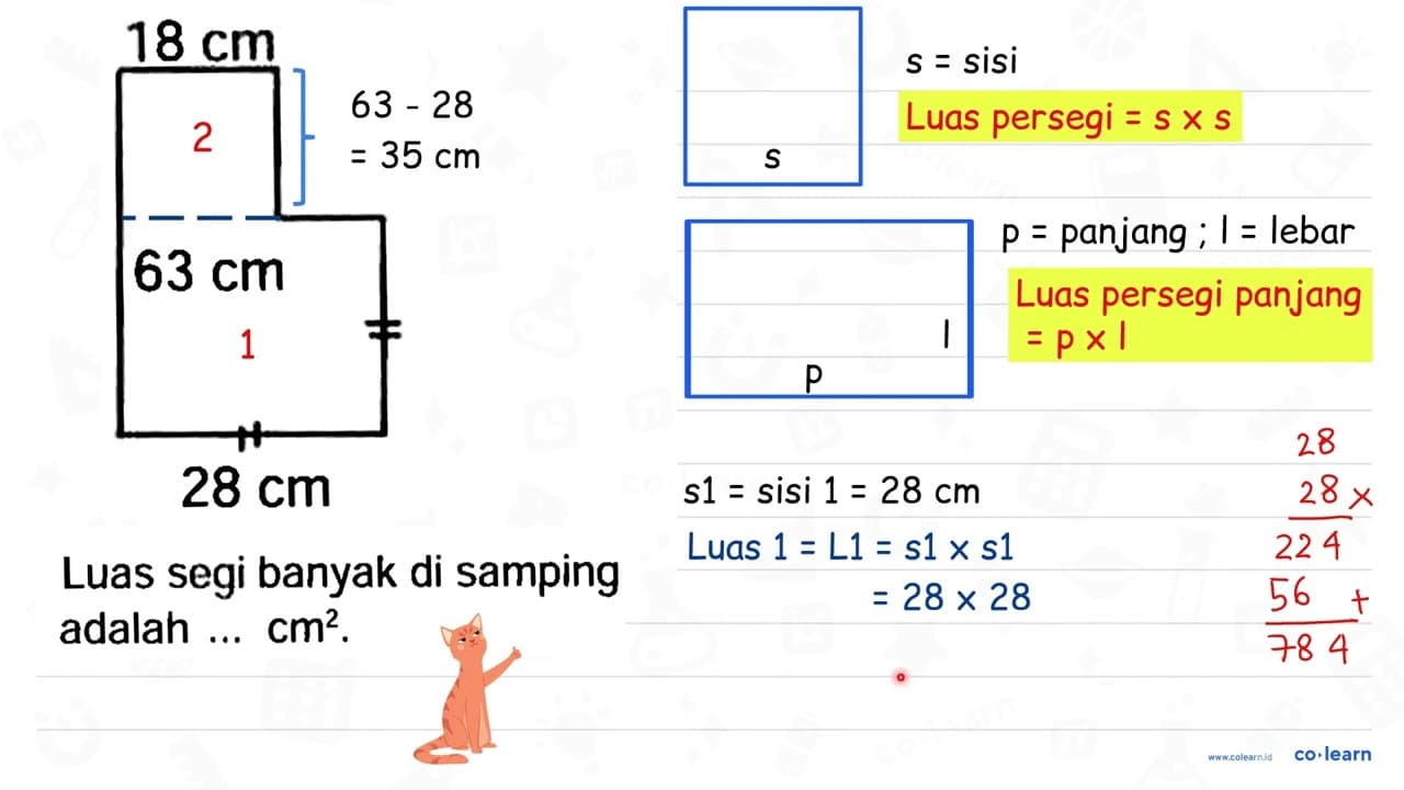 Luas segi banyak di samping adalah ... cm^2 .