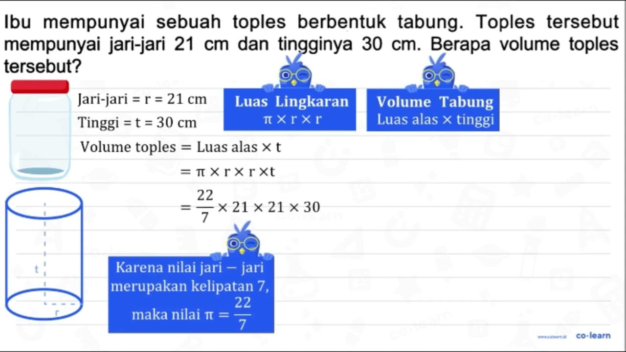 Ibu mempunyai sebuah toples berbentuk tabung. Toples