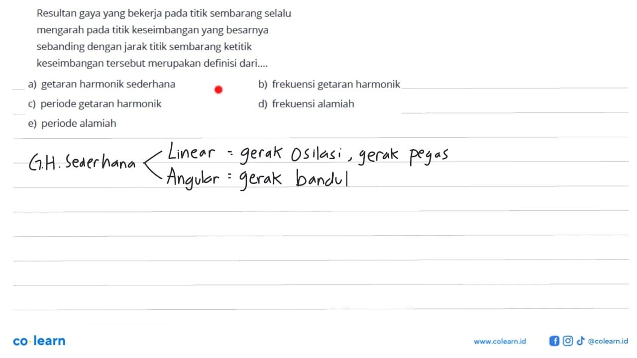 Resultan gaya yang bekerja pada titik sembarang selalu