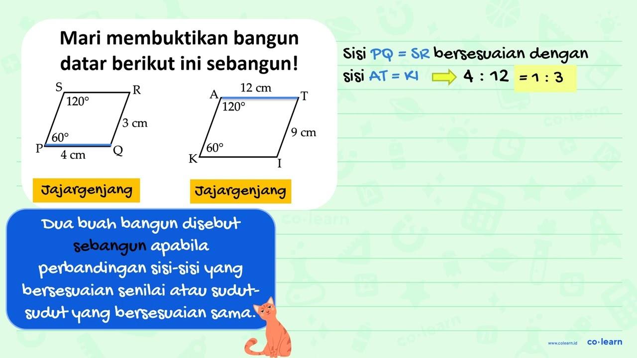 Mari membuktikan pasangan bangun datar berikut ini