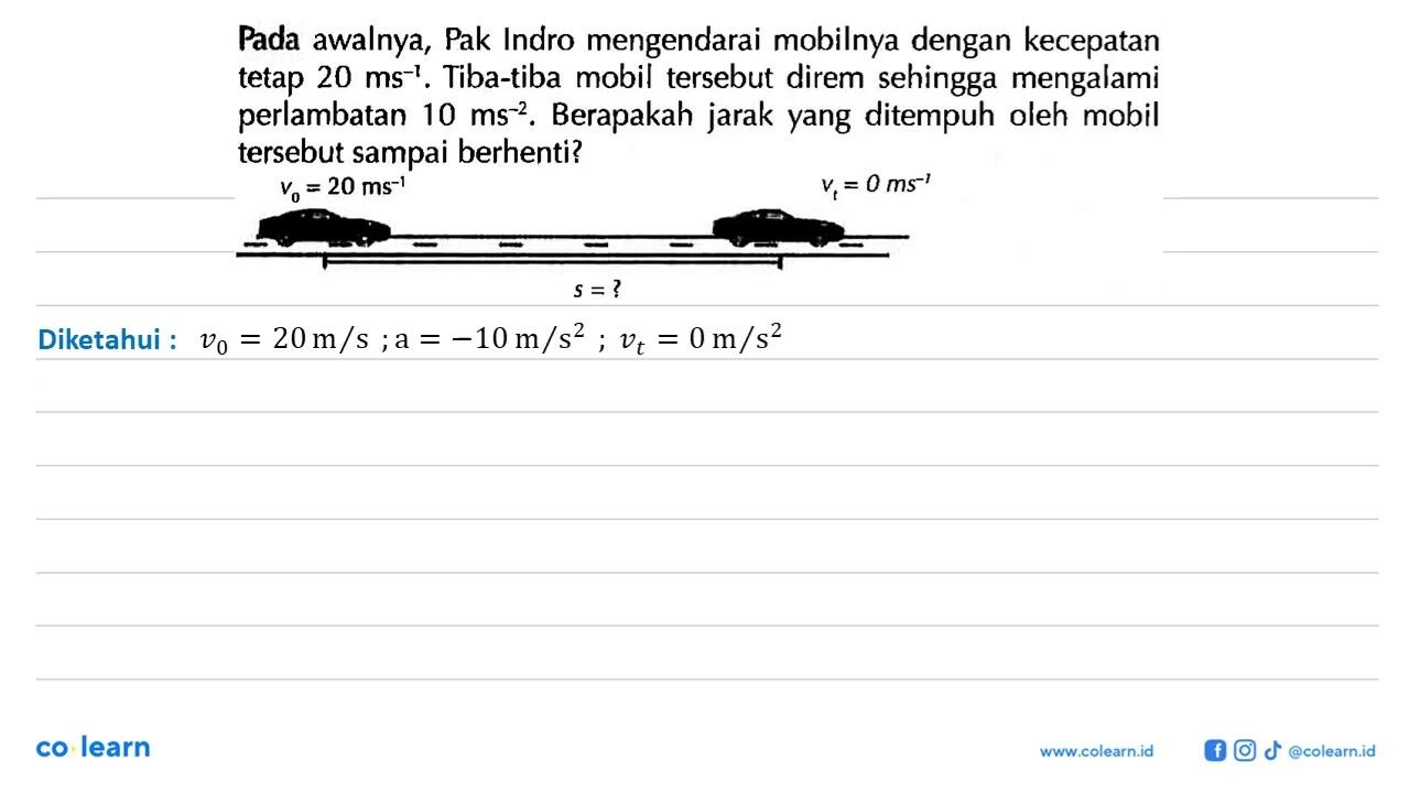 Pada awalnya, Pak Indro mengendarai mobilnya dengan