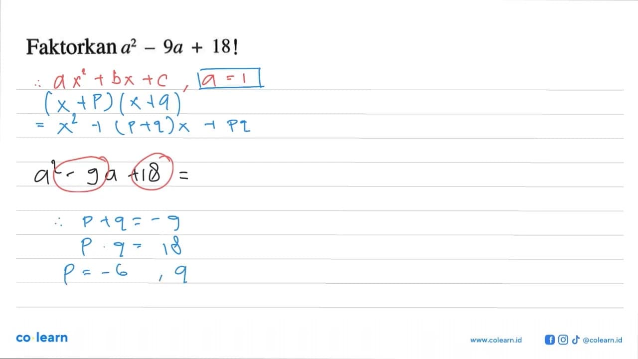 Faktorkan a? 9a 18! +