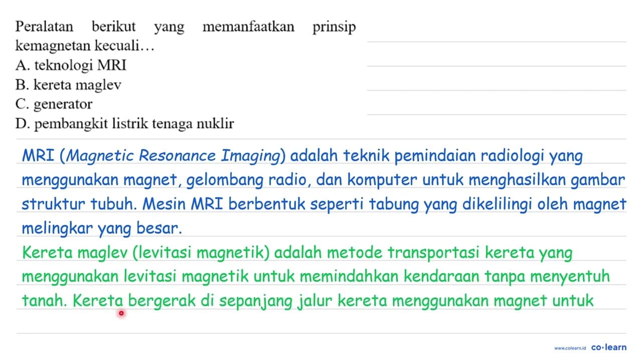 Peralatan berikut yang memanfaatkan prinsip kemagnetan