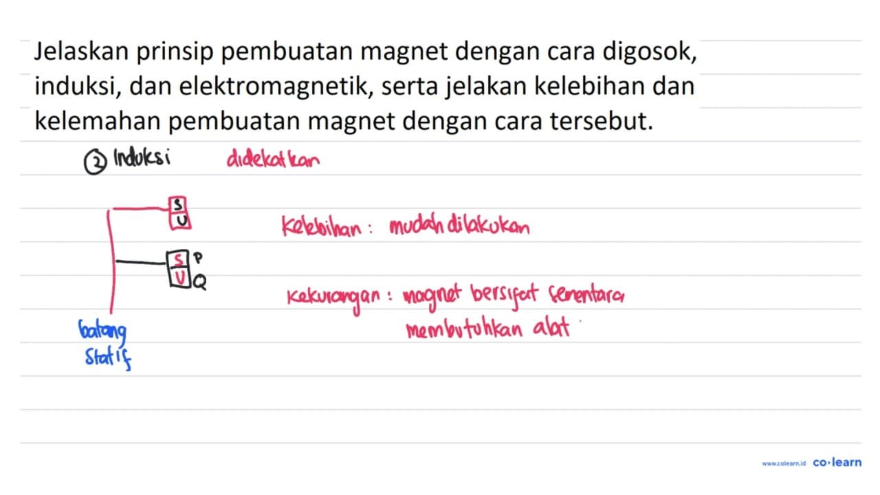 Jelaskan prinsip pembuatan magnet dengan cara digosok,