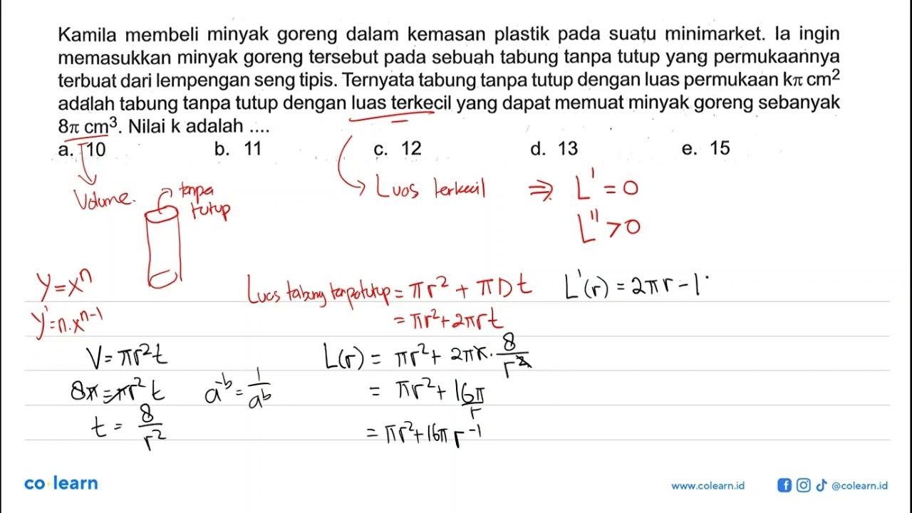 Kamila membeli minyak goreng dalam kemasan plastik pada