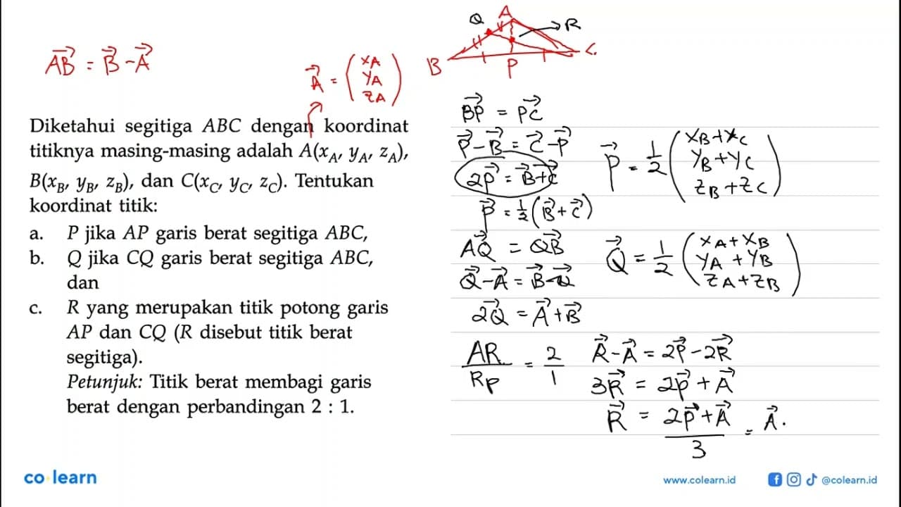 Diketahui segitiga ABC dengan koordinat titiknya