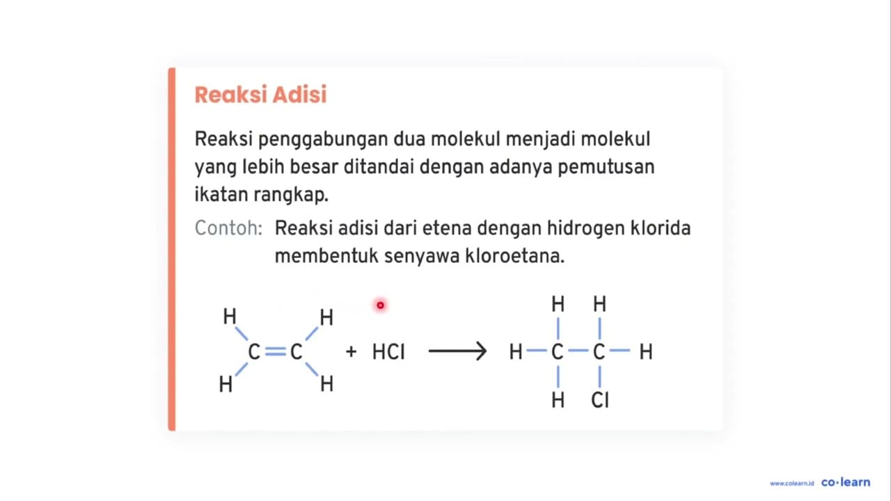 Senyawa haloalkana yang dihasilkan dari reaksi antara