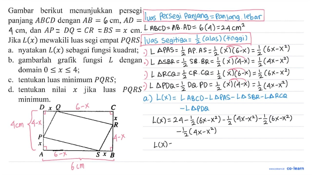 Gambar berikut menunjukkan persegi panjang A B C D dengan A