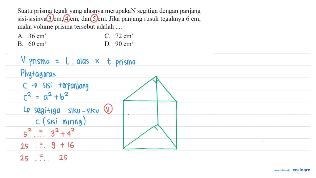 Suatu prisma tegakyang alasnya merupakaN segitiga dengan