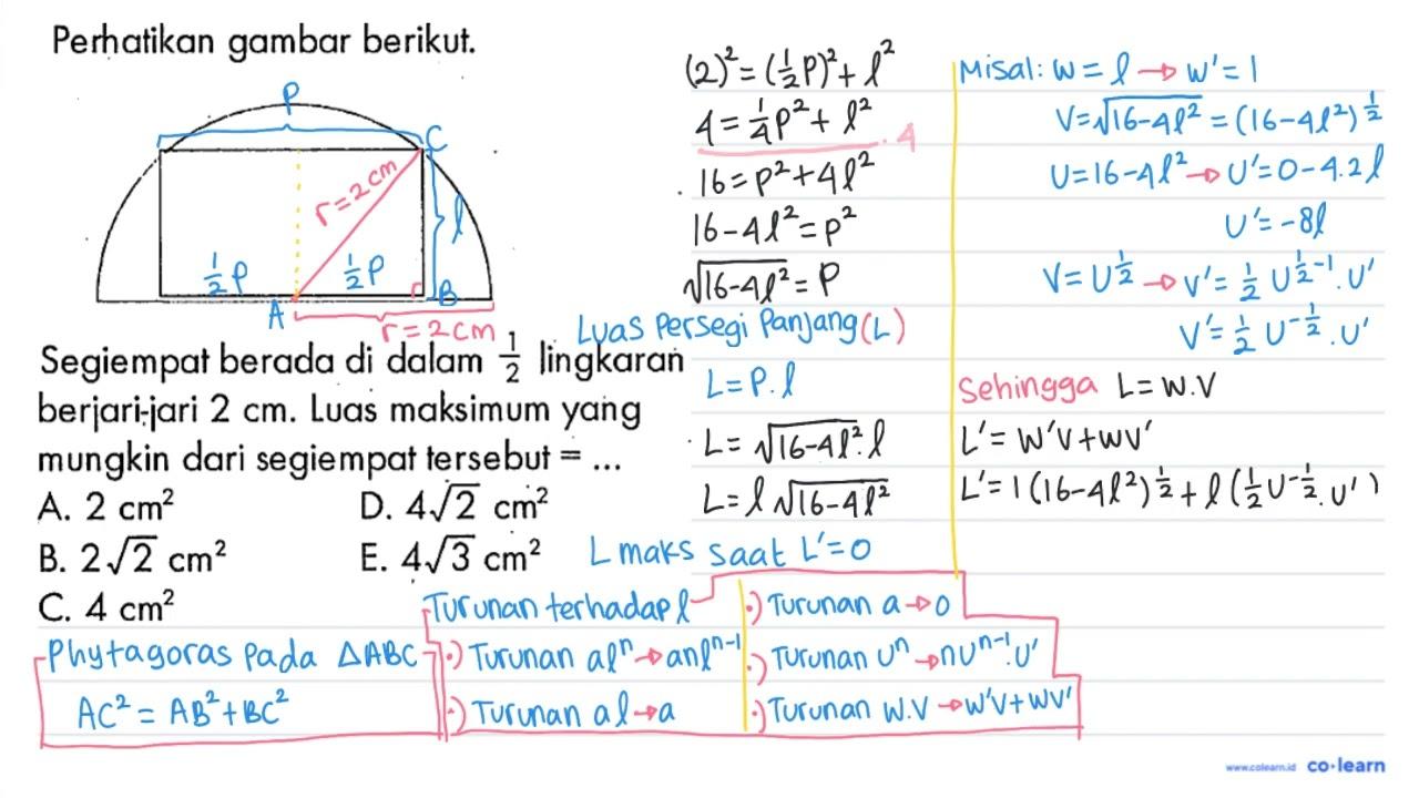 Perhatikan gambar berikut.Segiempat berada di dalam 1/2