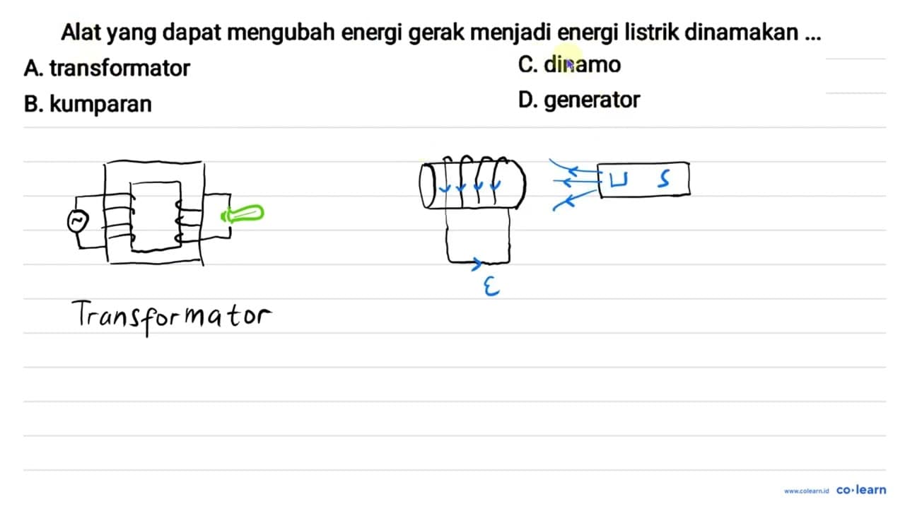 Alat yang dapat mengubah energi gerak menjadi energi