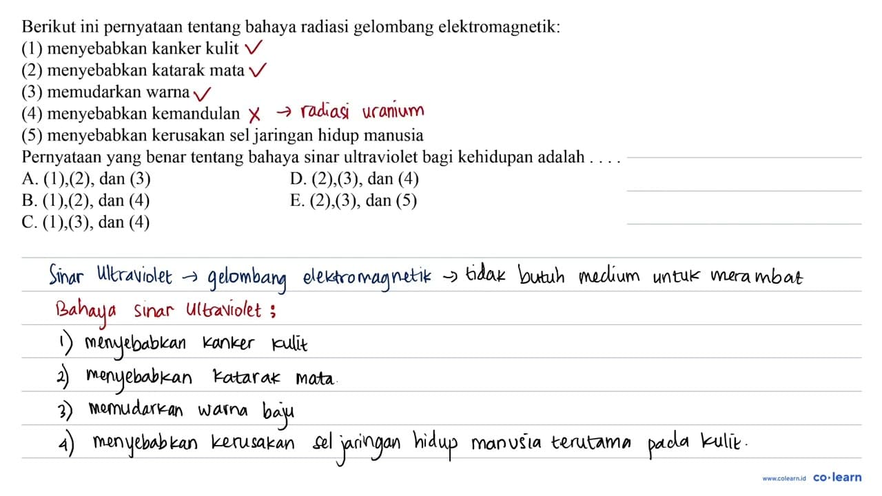 Berikut ini pernyataan tentang bahaya radiasi gelombang