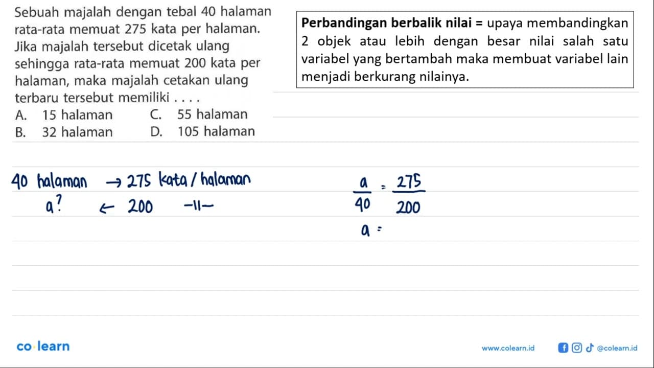 Sebuah majalah dengan tebal 40 halaman rata-rata memuat 275