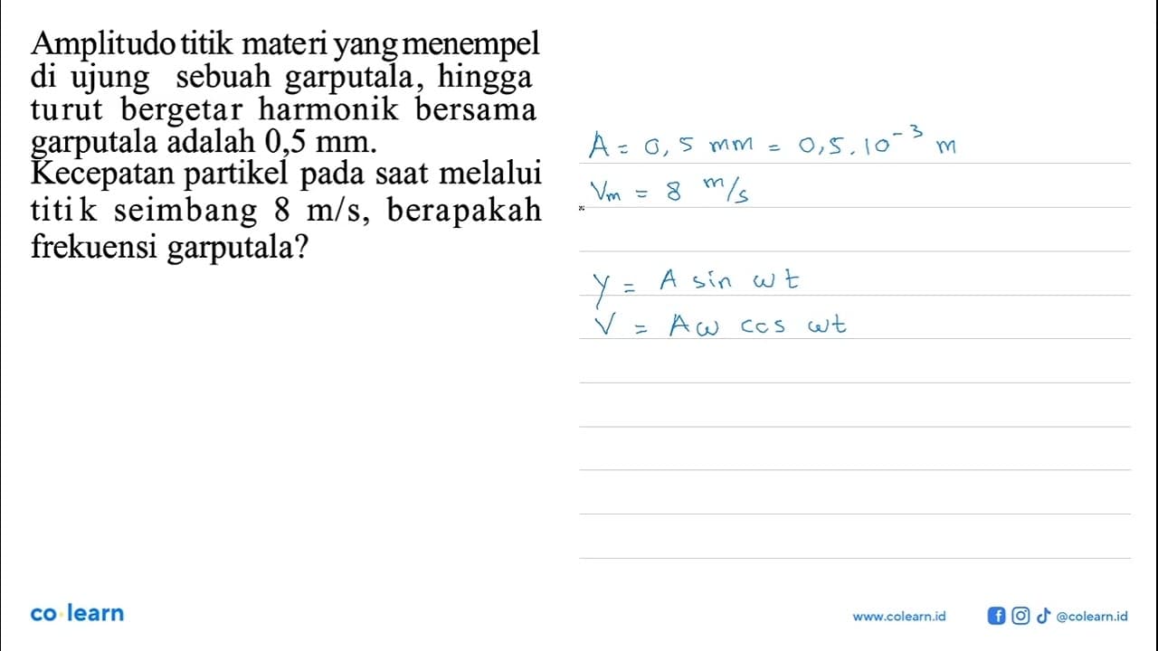 Amplitudo titik materi yang menempel di ujung sebuah