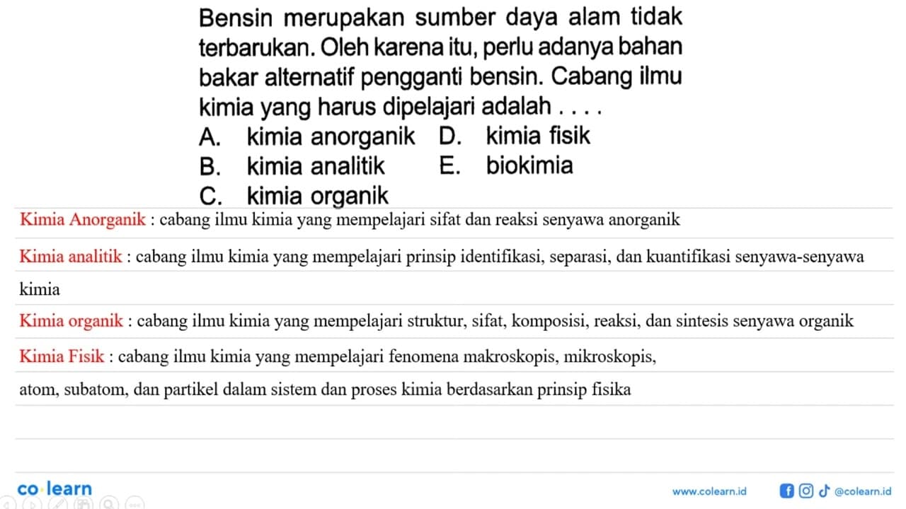 Bensin merupakan sumber daya alam tidak terbarukan. Oleh