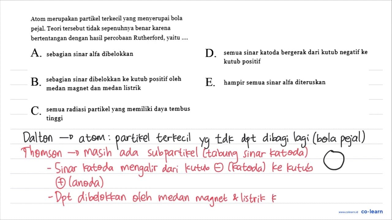 Atom merupakan partikel terkecil yang menyerupai bola