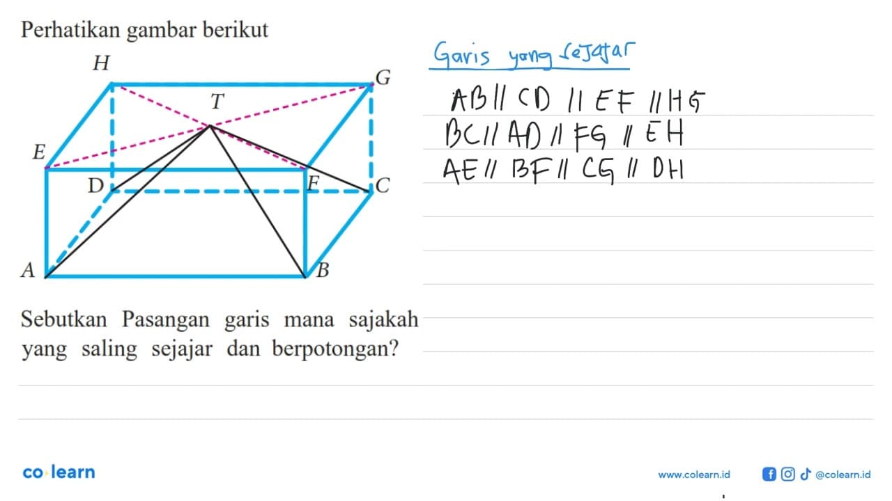 Perikan gambar berikut Sebutkan Pasangan garis mana sajakah