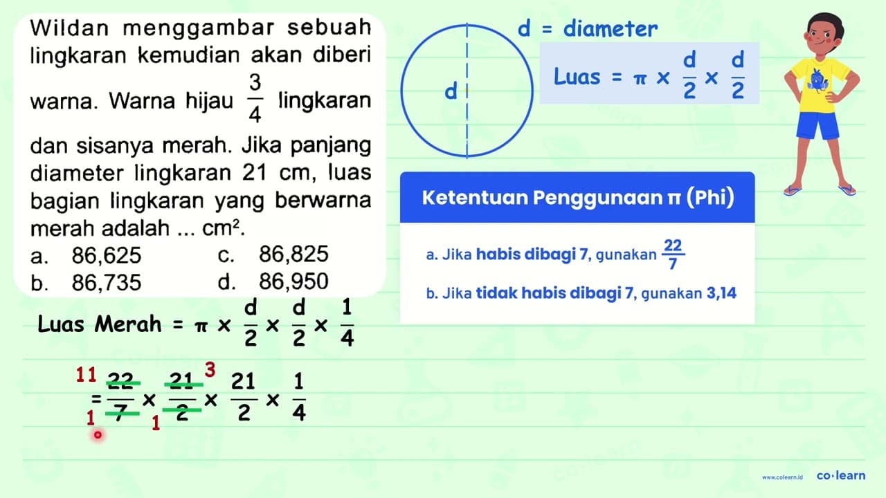 Wildan menggambar sebuah lingkaran kemudian akan diberi