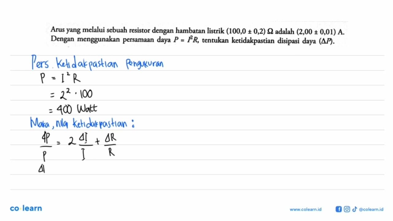 Arus yang melalui sebuah resistor dengan hambatan listrik