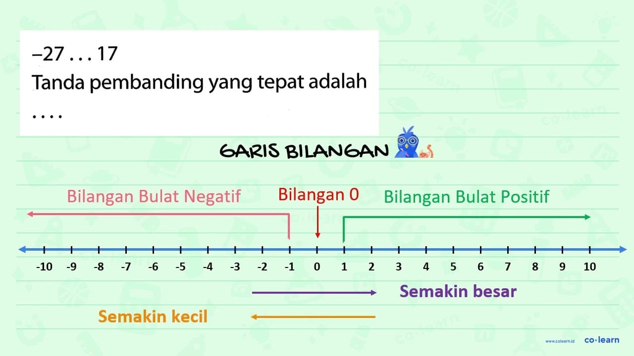 -27... 17 Tanda pembanding yang tepat adalah