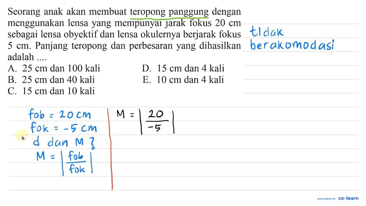 Seorang anak akan membuat teropong panggung dengan