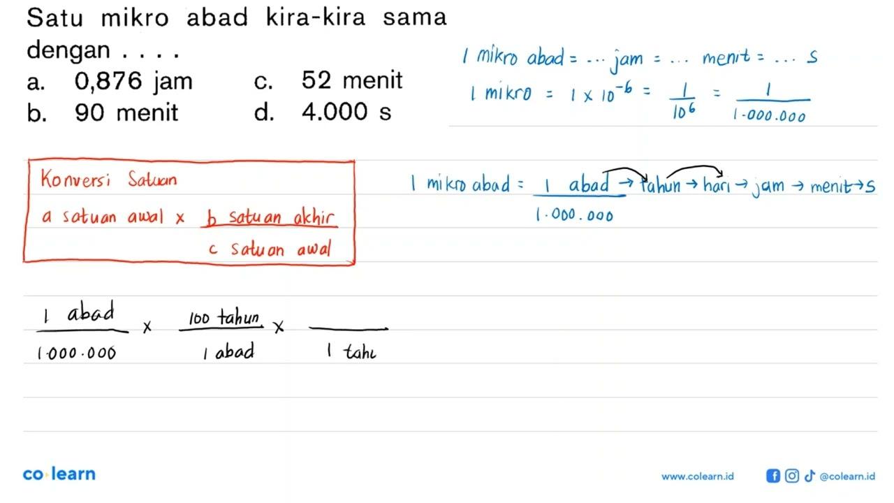 Satu mikro abad kira-kira sama dengan