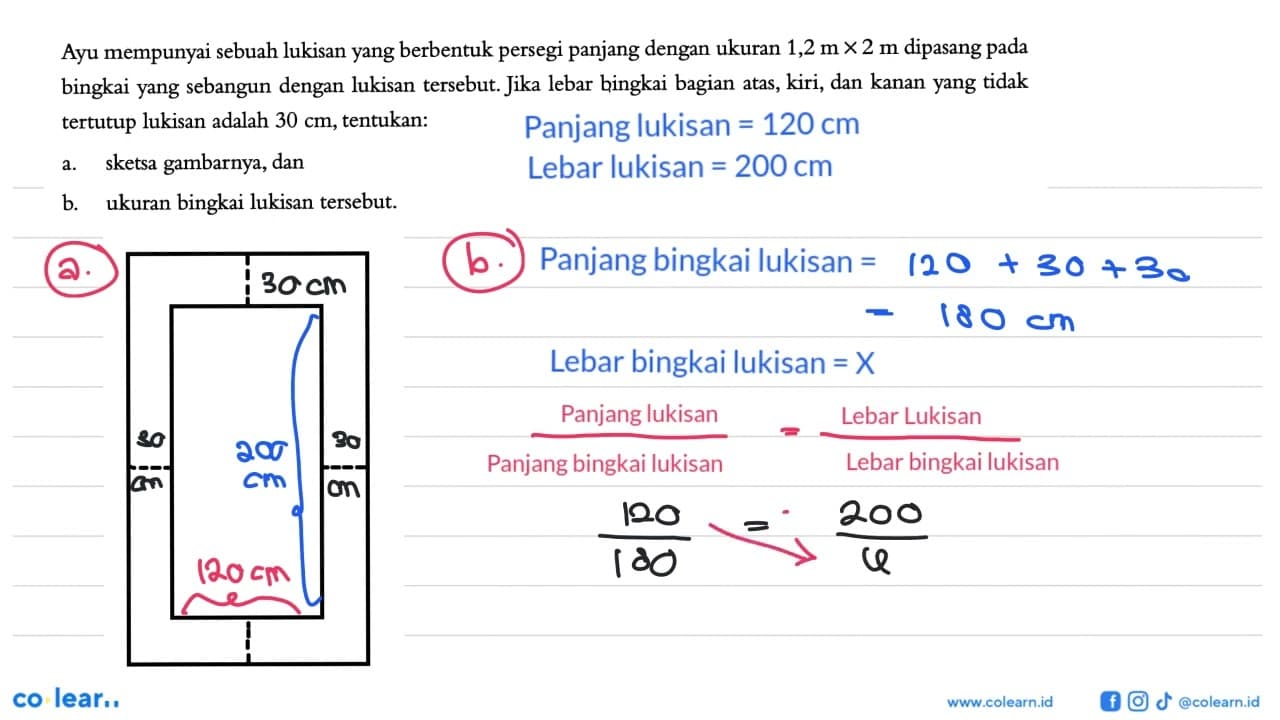 Ayu mempunyai sebuah lukisan yang berbentuk persegi panjang