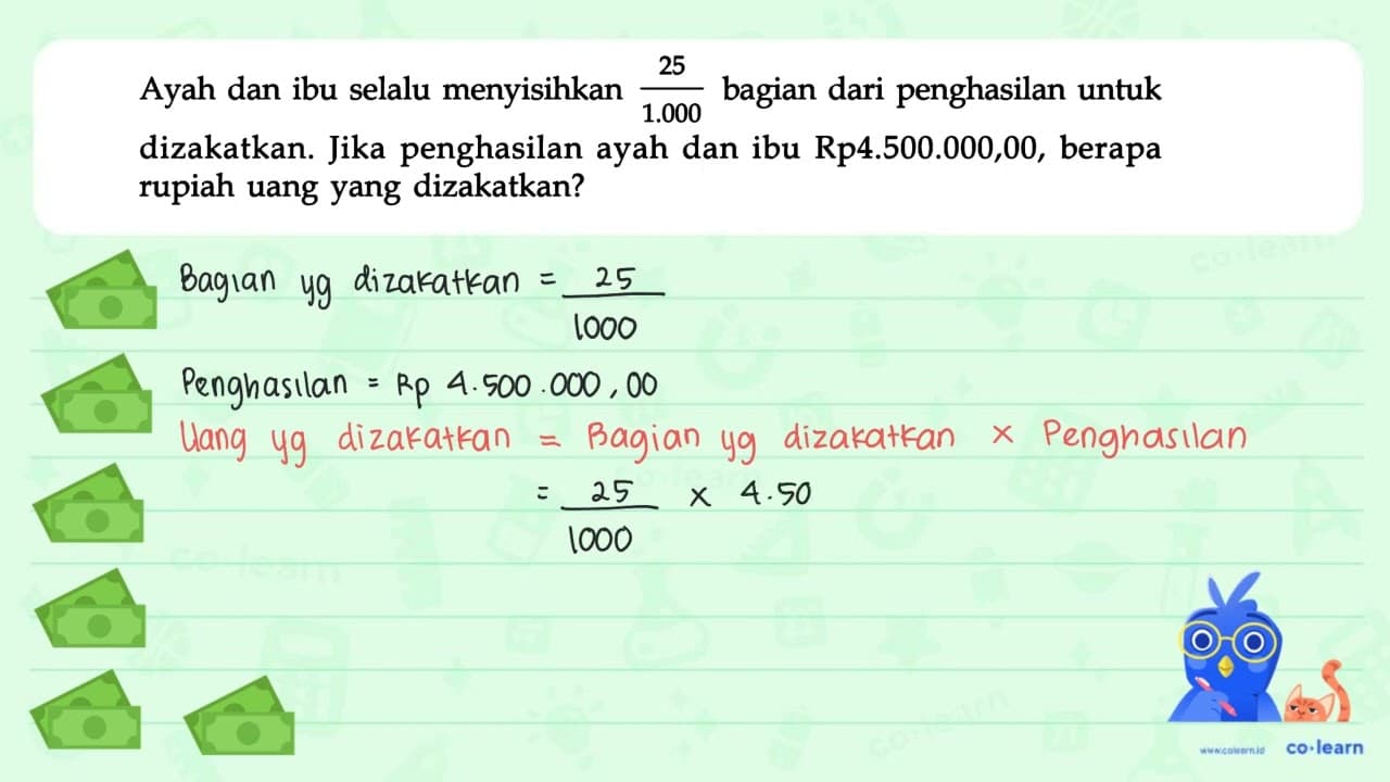 Ayah dan ibu selalu menyisihkan 25/1.000 bagian dari