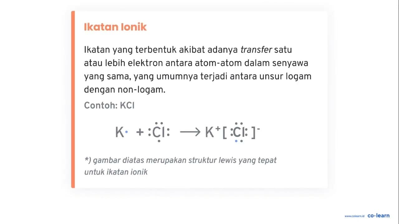 Tuliskan rumus senyawa serta jenis ikatan yang terbentuk