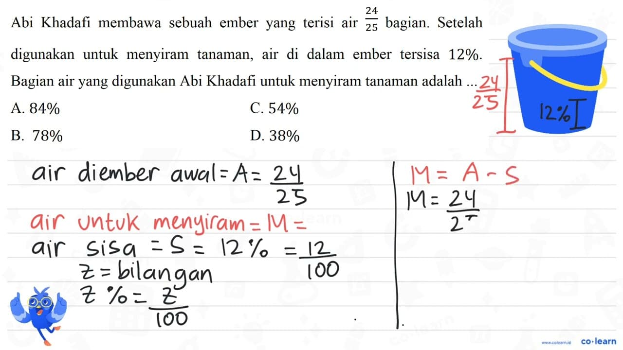 Abi Khadafi membawa sebuah ember yang terisi air 24/25