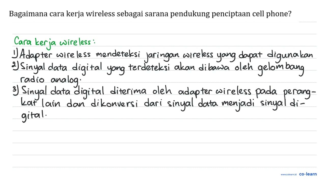 Bagaimana cara kerja wireless sebagai sarana pendukung