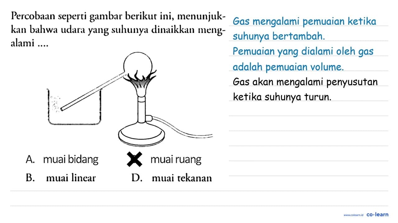 Percobaan seperti gambar berikut ini, menunjukkan bahwa