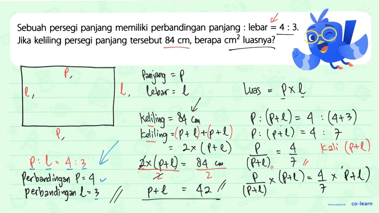 Sebuah persegi panjang memiliki perbandingan panjang :