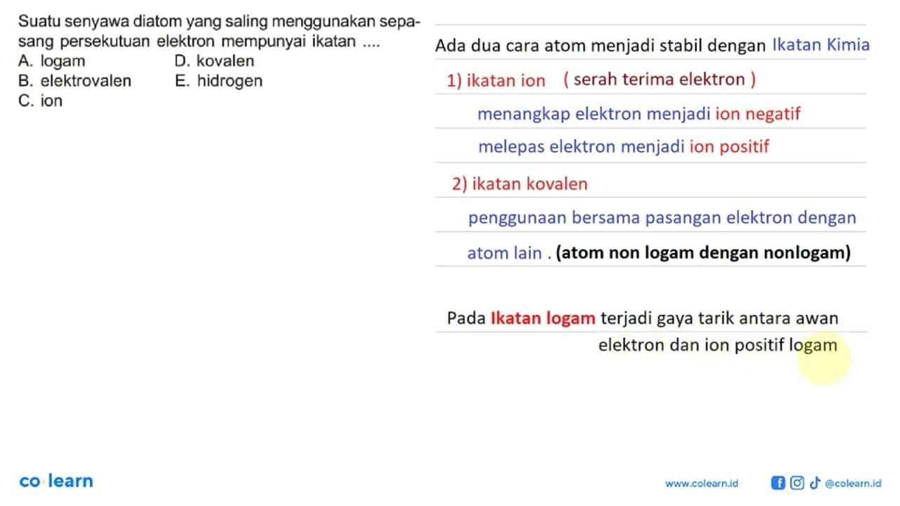 Suatu senyawa diatom yang saling menggunakan sepasang