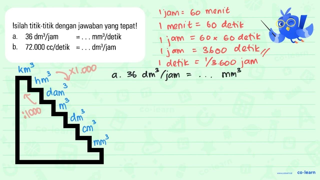 Isilah titik-titik dengan jawaban yang tepat! a. 36