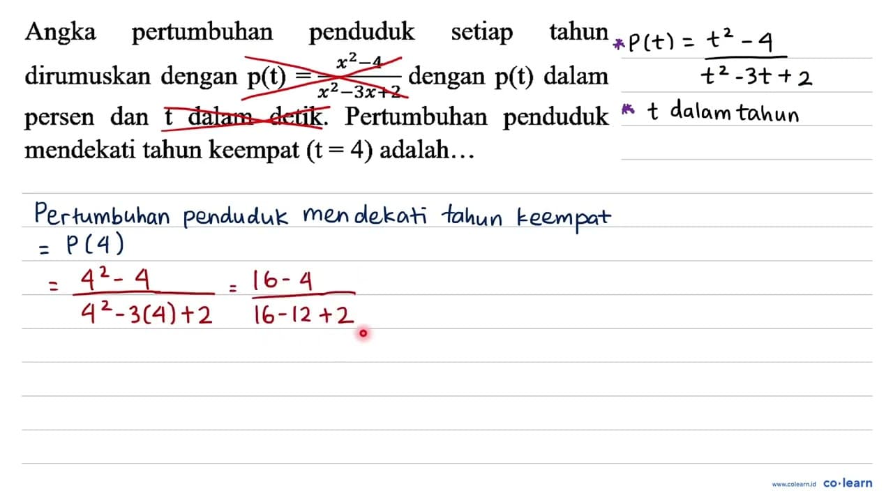 Angka pertumbuhan penduduk setiap tahun dirumuskan dengan