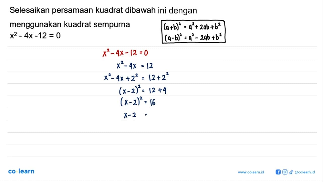 x^2-4x-12 = 0