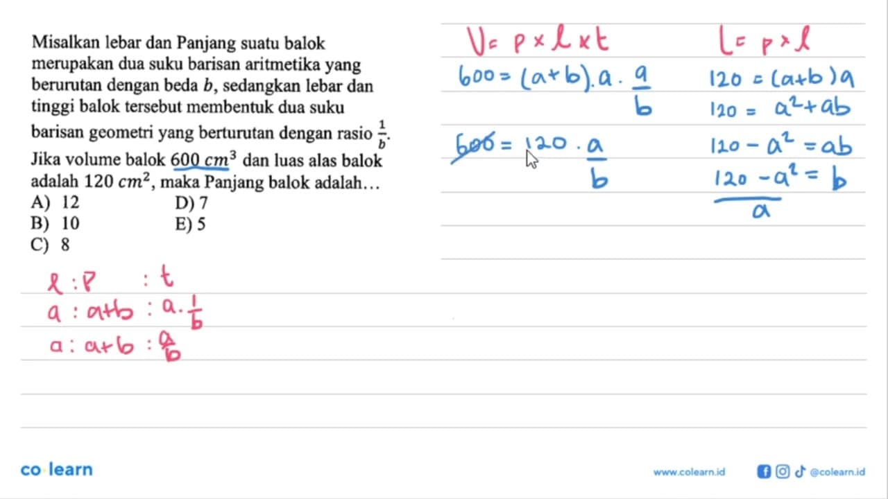 Misalkan lebar dan Panjang suatu balok merupakan dua suku