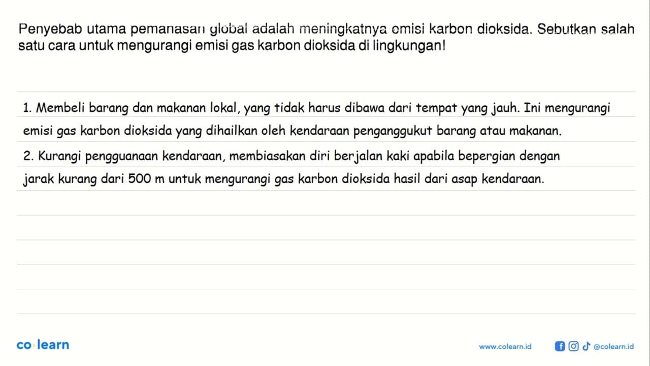 Penyebab utama pemanasan global adalah meningkatnya omisi